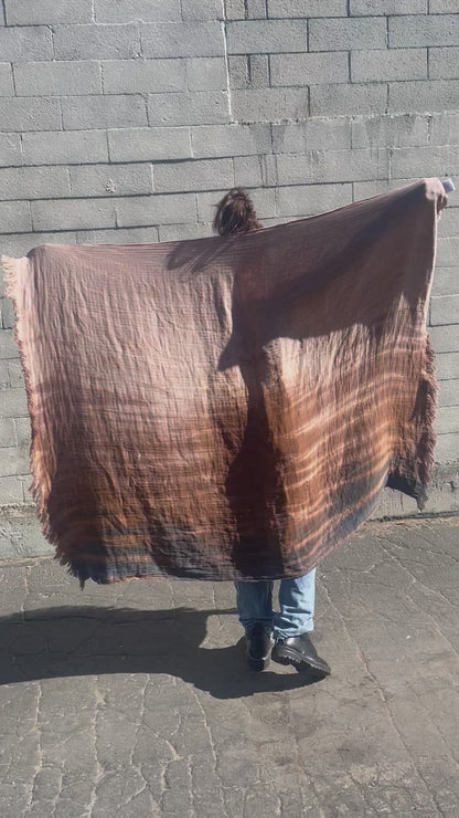 Ombre Hand-Dyed Cotton Throw Blanket