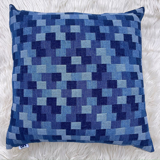 Stonewashed Jacquard Denim Pillow